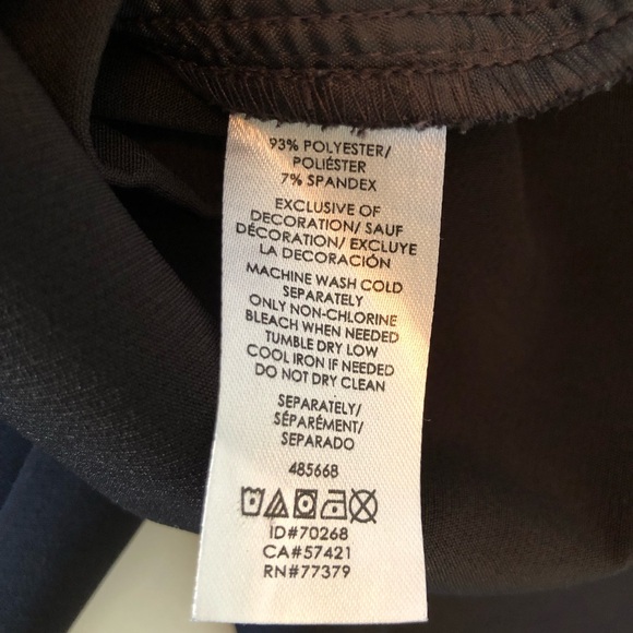 Ann Taylor Factory Petite Women’s 12P Black Pull On Track Pants w/ White Stripe - Picture 7 of 13